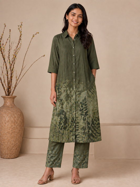 Moss Muse - Women’s Printed Liva Viscose Co-ord Set | Premium Kurta & Pants